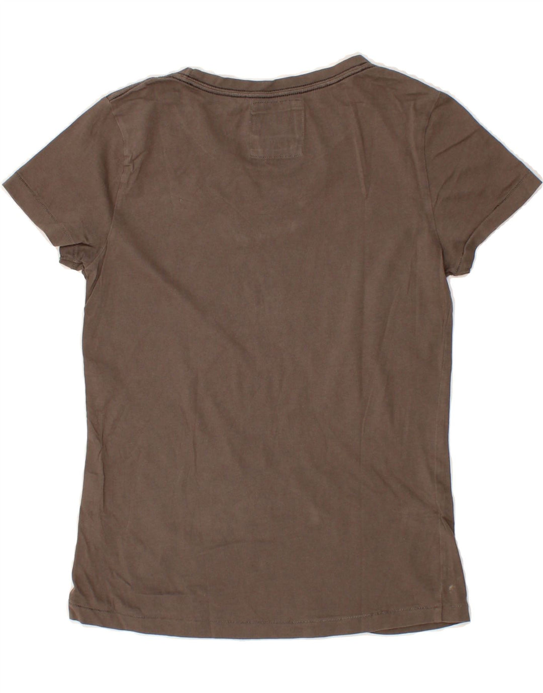 WOOLRICH Womens Graphic T-Shirt Top UK 10 Small Brown Cotton Vintage Woolrich and Second-Hand Woolrich from Messina Hembry 