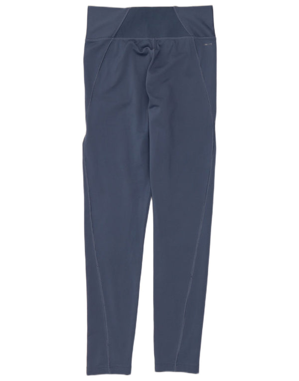 ADIDAS Dame Climalite Leggings UK 8/10 Small Blue Polyester