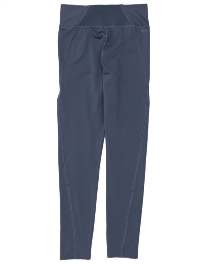 ADIDAS Dame Climalite Leggings UK 8/10 Small Blue Polyester