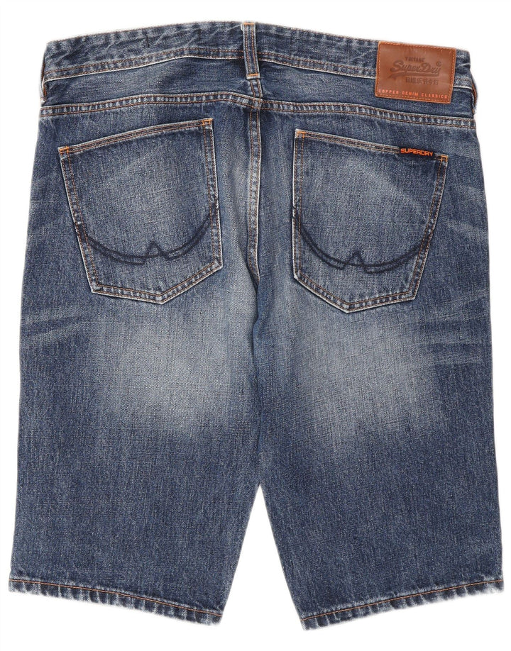 Superdry Slim denimshorts til mænd W34 Large Blue Cotton