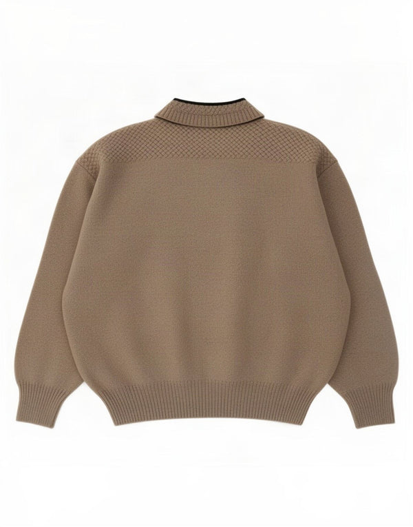 Umberto Bilancioni Herre V-hals sweater Small Grey Colourblock Uld