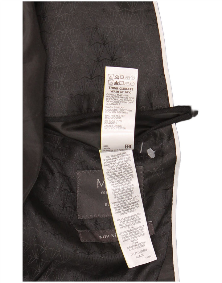 Marks & Spencer Herre 1-knap blazerjakke UK 42 Stor sort polyester