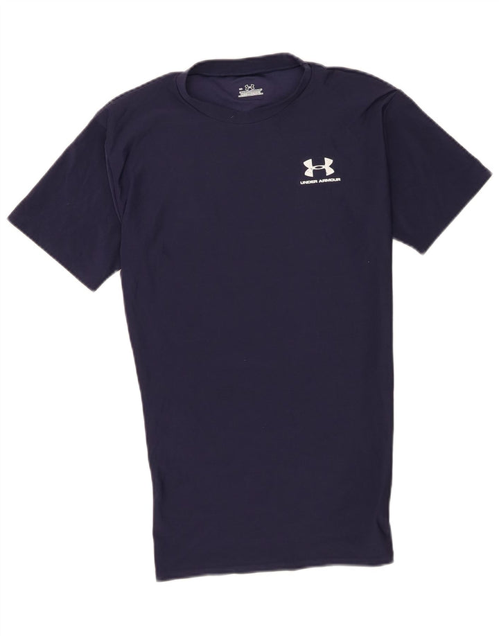 Under Armour Herre T-Shirt Top Stor Marineblå Polyester