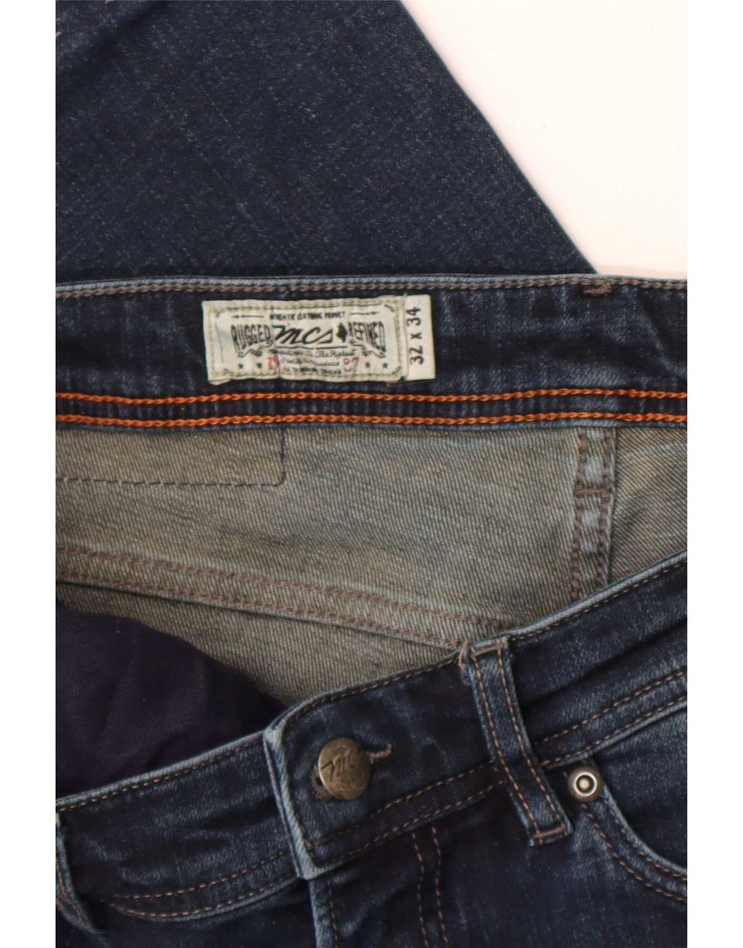 Marlboro Classics Herre Regular Tapered Jeans W32 L28 Navy Blue