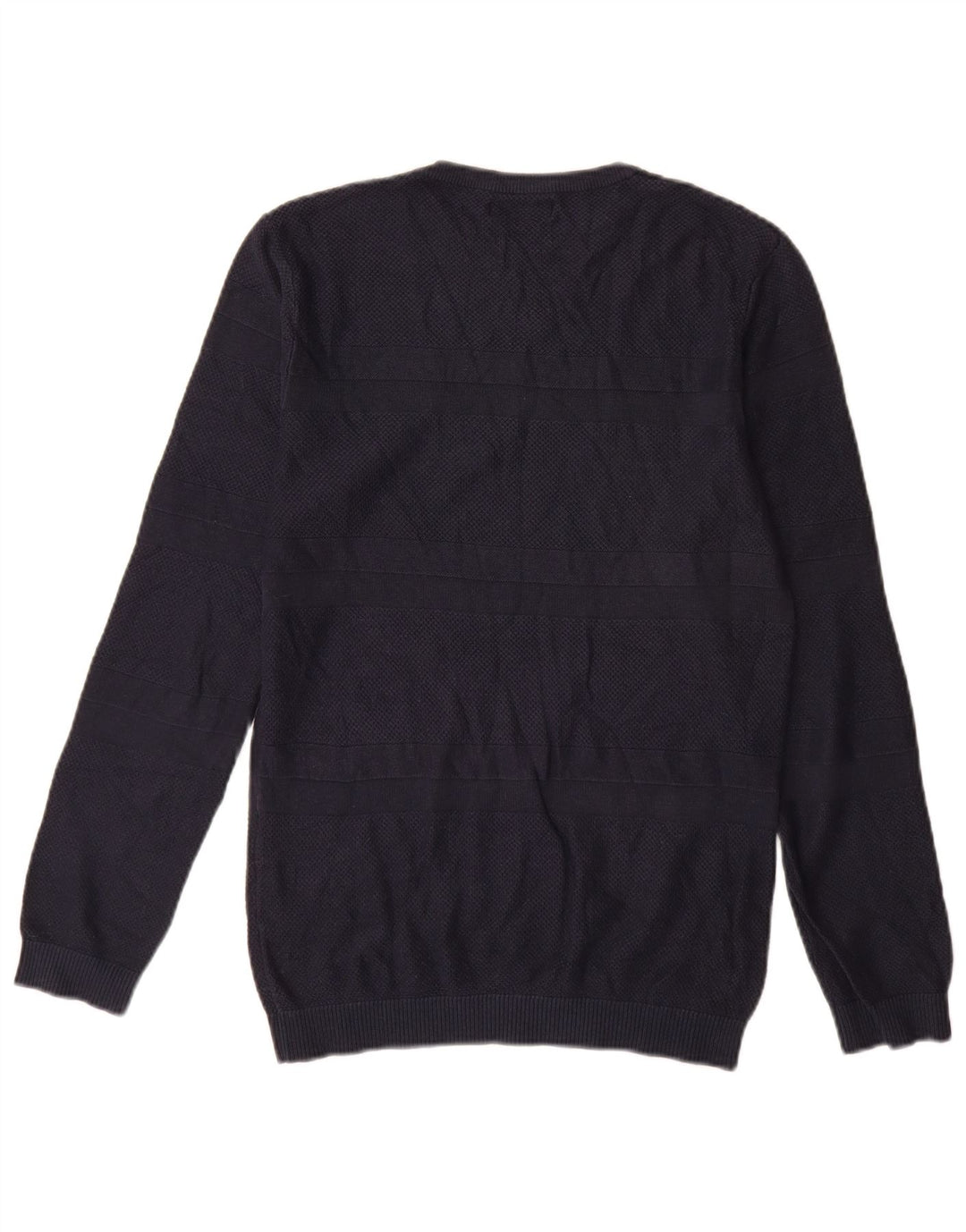 Zara Herre Boat Neck Jumper Sweater Lille Marineblå Stribet