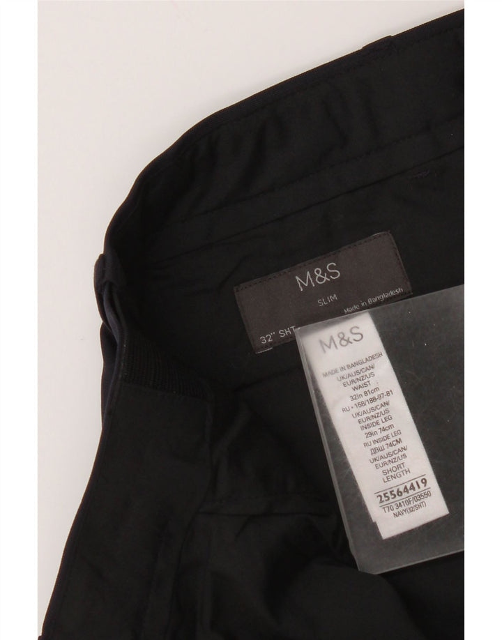 Marks & Spencer Herre Slim Chino Bukser W32 L29 Marineblå Polyester