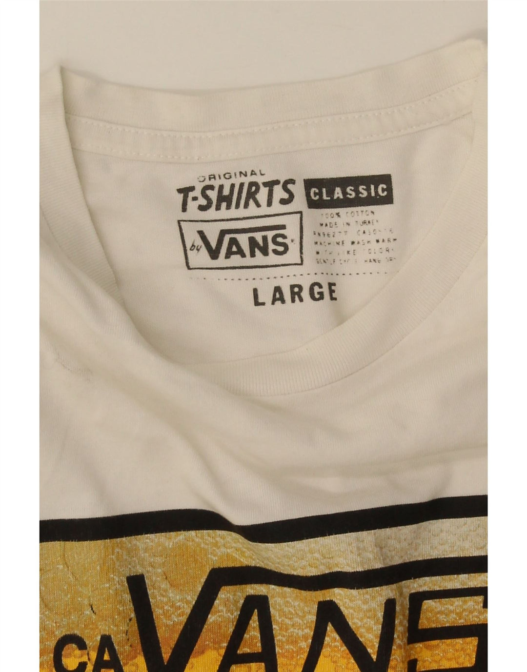 Vans Herre Grafisk T-Shirt Top Stor Hvid Bomuld