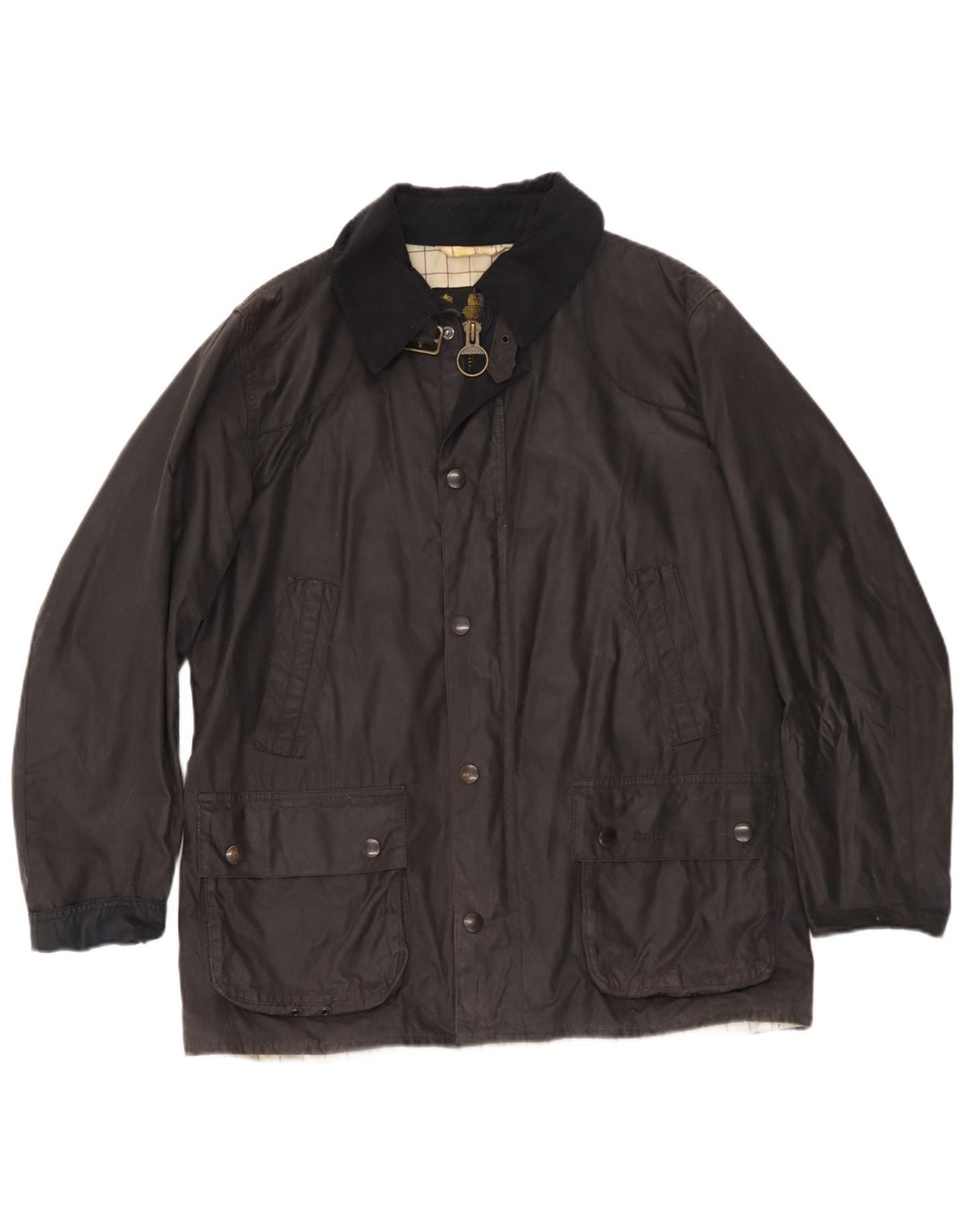 Barbour Herre vokset bomuldsjakke UK 40 Stor sort bomuld