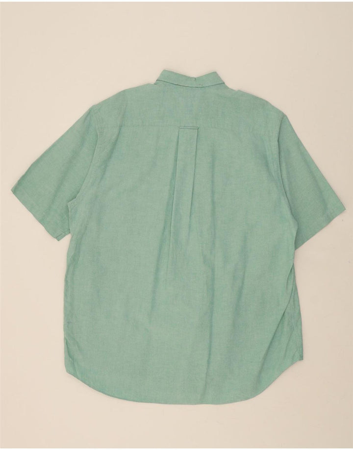 NAUTICA Mens Short Sleeve Shirt Large Green Cotton Vintage Nautica and Second-Hand Nautica from Messina Hembry 