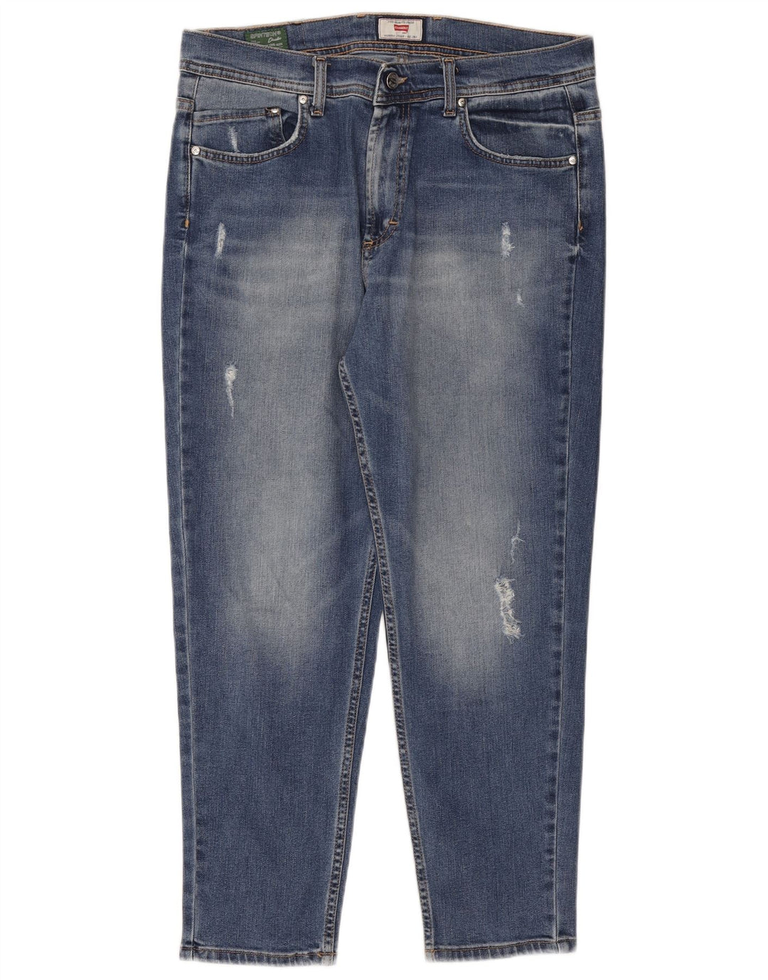 CARRERA Herre Distressed Tapered Jeans IT 50 Large W34 L26 Blå Bomuld