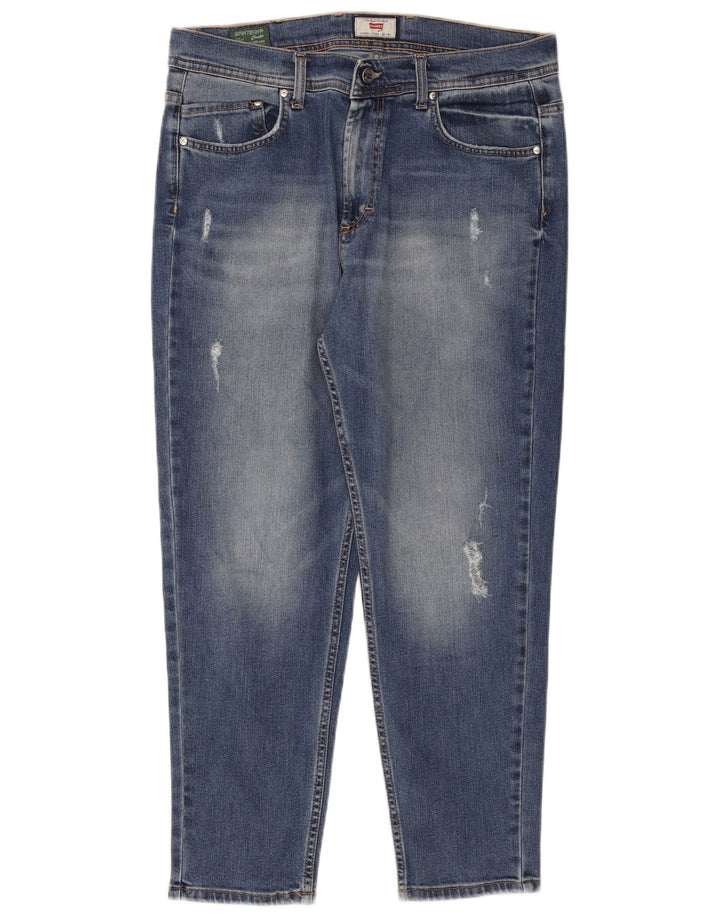 CARRERA Herre Distressed Tapered Jeans IT 50 Large W34 L26 Blå Bomuld