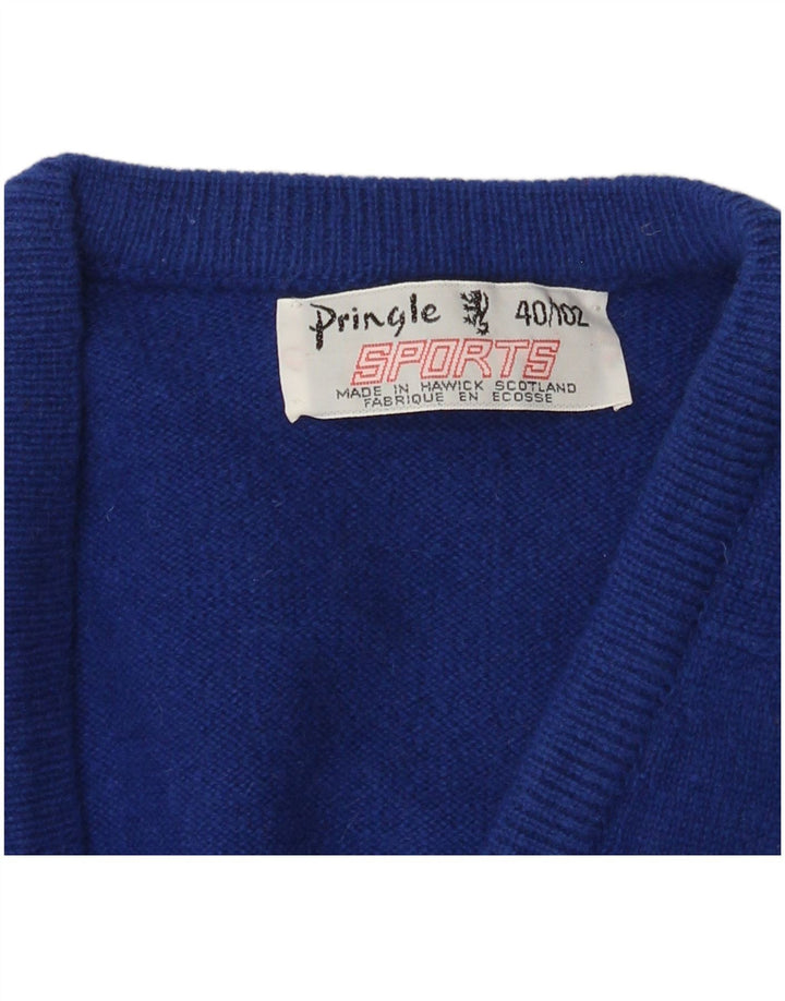 Pringle Herre V-hals sweater UK 40 Medium Blue
