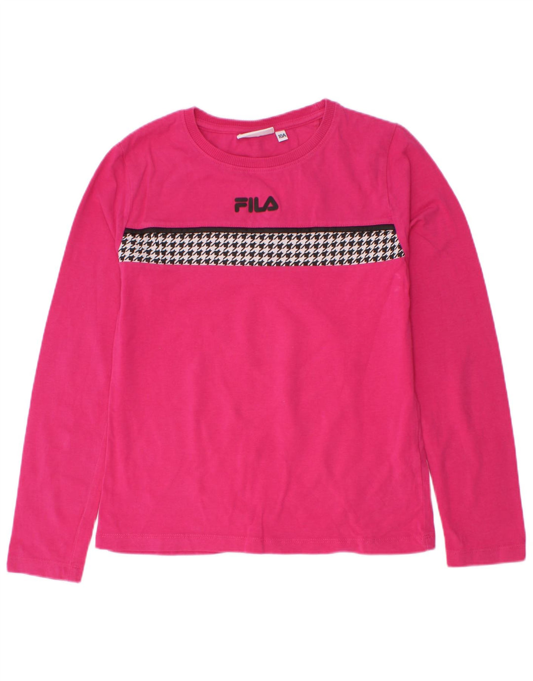 Fila Girl Top Langærmet 9-10 år Pink Houndstooth