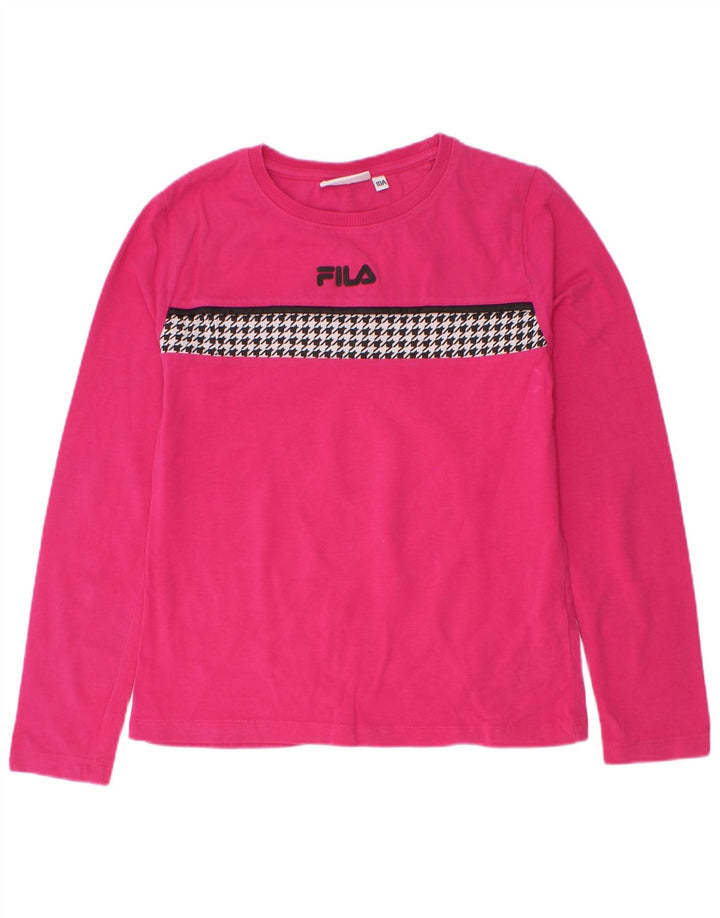 Fila Girl Top Langærmet 9-10 år Pink Houndstooth