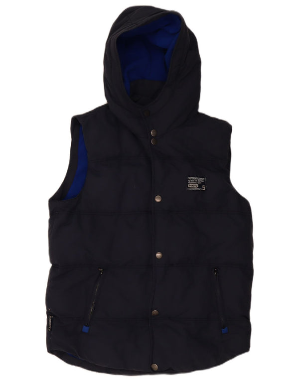 Superdry Polstret Gilet med hætte til mænd UK 42 XL marineblå nylon