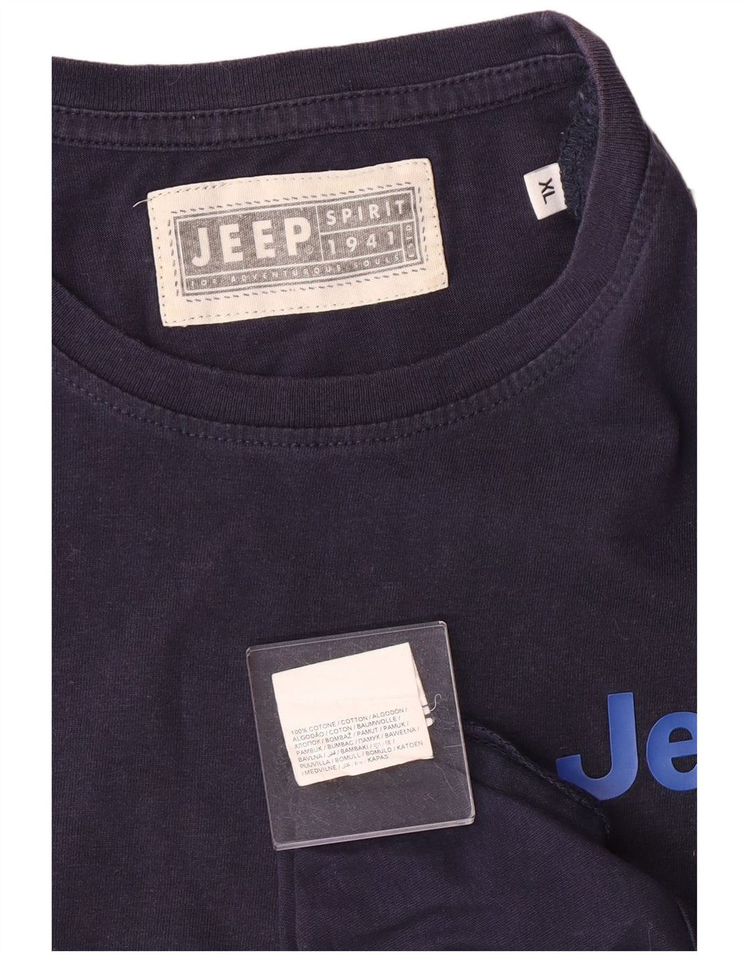 Jeep Dame Grafisk T-Shirt Top XL Marineblå Bomuld