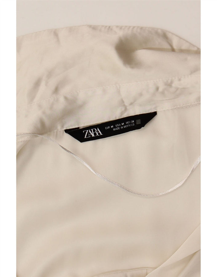 Zara Dame Oversized skjortebluse UK 14 Medium White