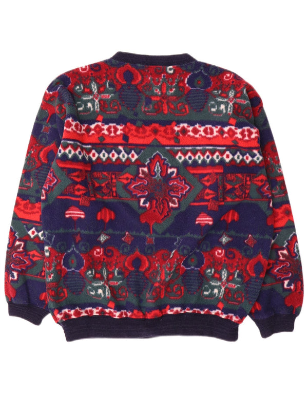 Sevres Herre Fleece Jumper Large Navy Blue Fair Isle