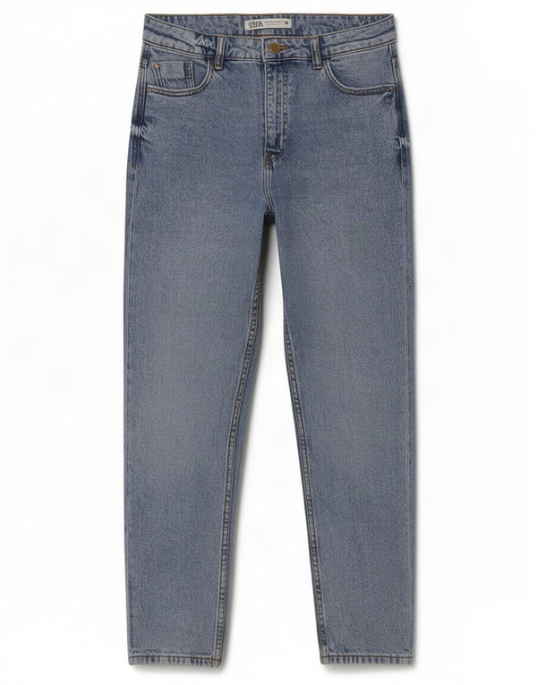 Zara Womens High Waist Tapered Jeans EU 36 XS W26 L27 Blue