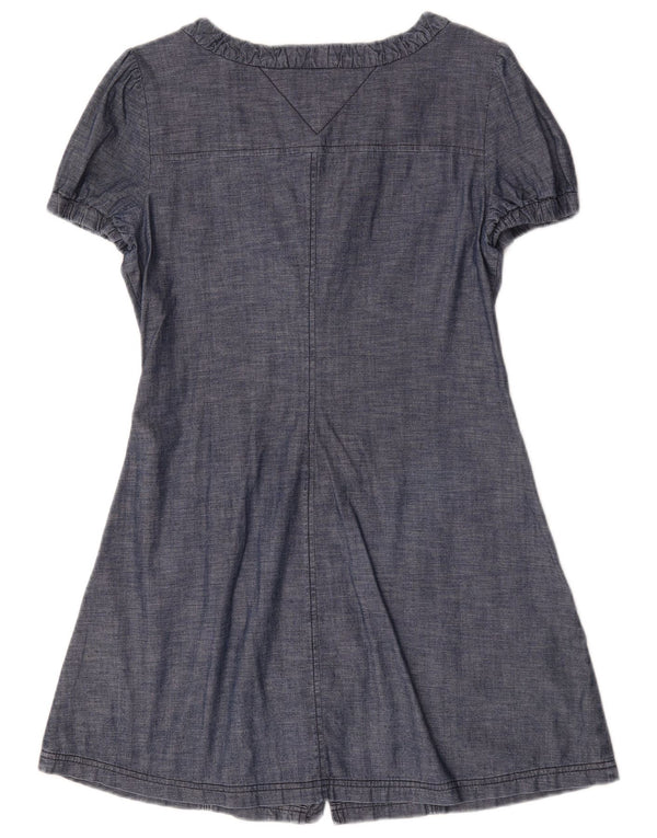 Tommy Hilfiger Womens A-Line Dress UK 14 Large Blue Cotton