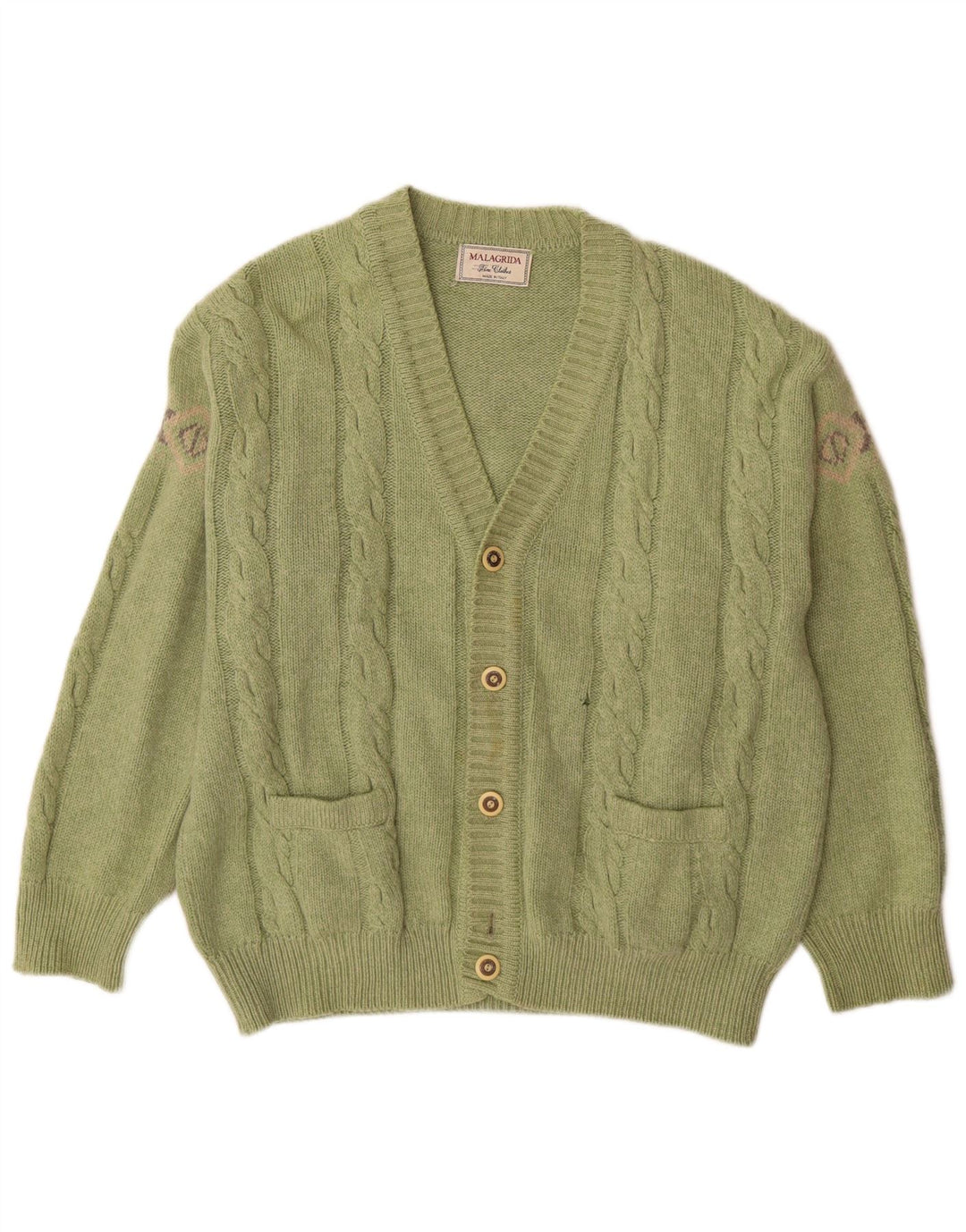 Malagrida herre cardigan sweater Medium Green