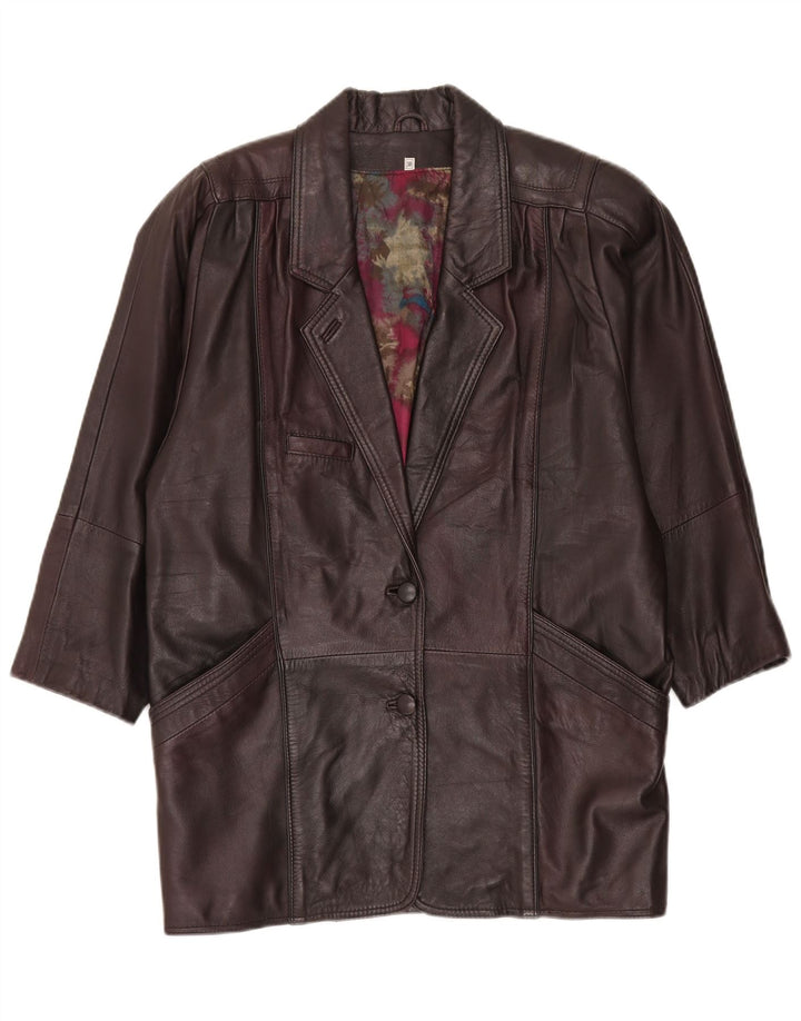 Vintage oversized læderfrakke til kvinder EU 38 Medium Brun