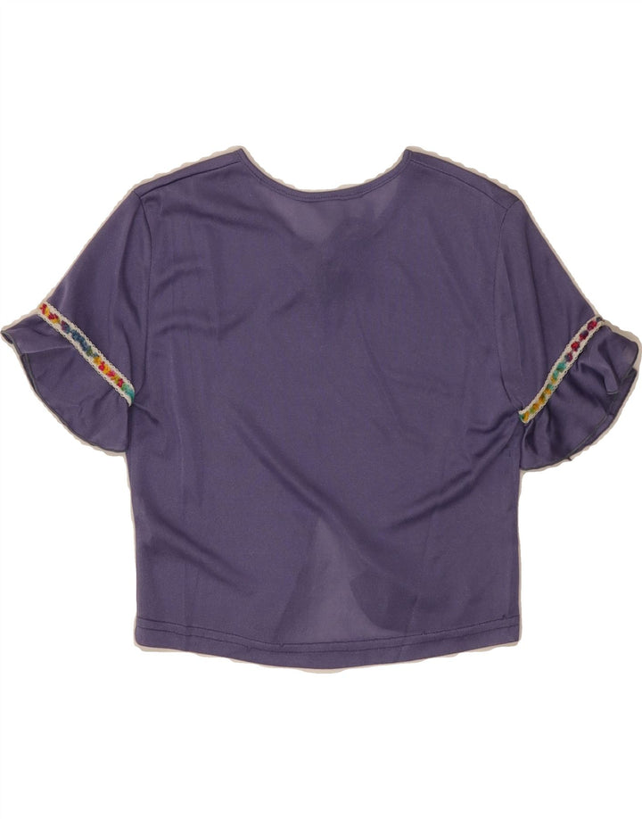 VINTAGE Womens Crop Blouse Top UK 8 Small Purple Vintage Vintage and Second-Hand Vintage from Messina Hembry 
