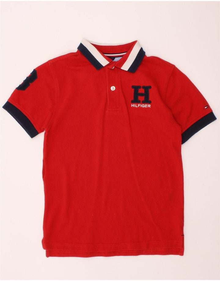 TOMMY HILFIGER Grafisk poloskjorte til drenge 6-7 år rød bomuld