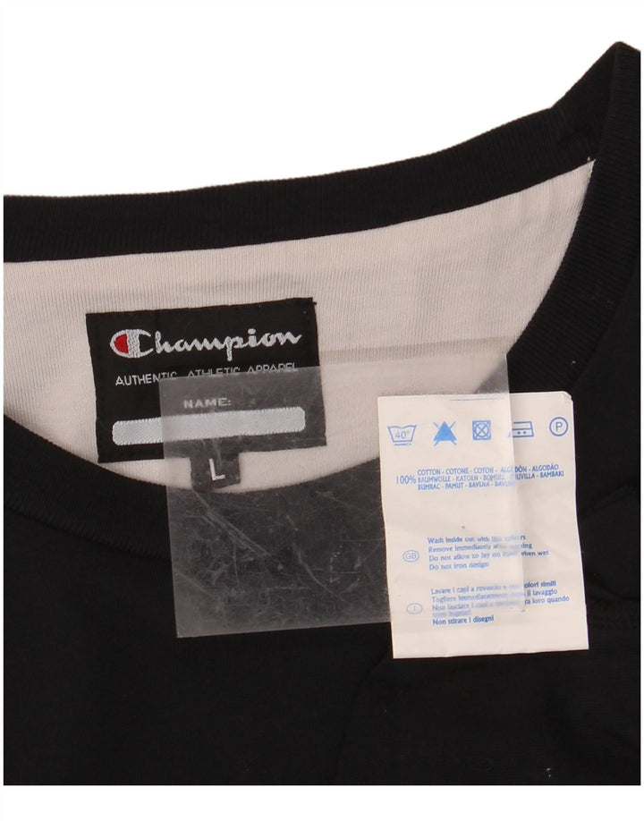 CHAMPION Herre Grafisk Top Langærmet Stor Sort Bomuld