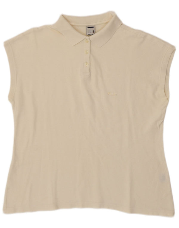 FILA ærmeløs poloshirt til kvinder IT 54 2XL Off White Bomuld
