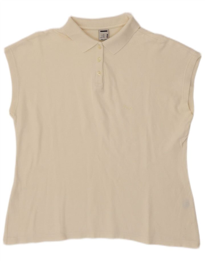 FILA ærmeløs poloshirt til kvinder IT 54 2XL Off White Bomuld