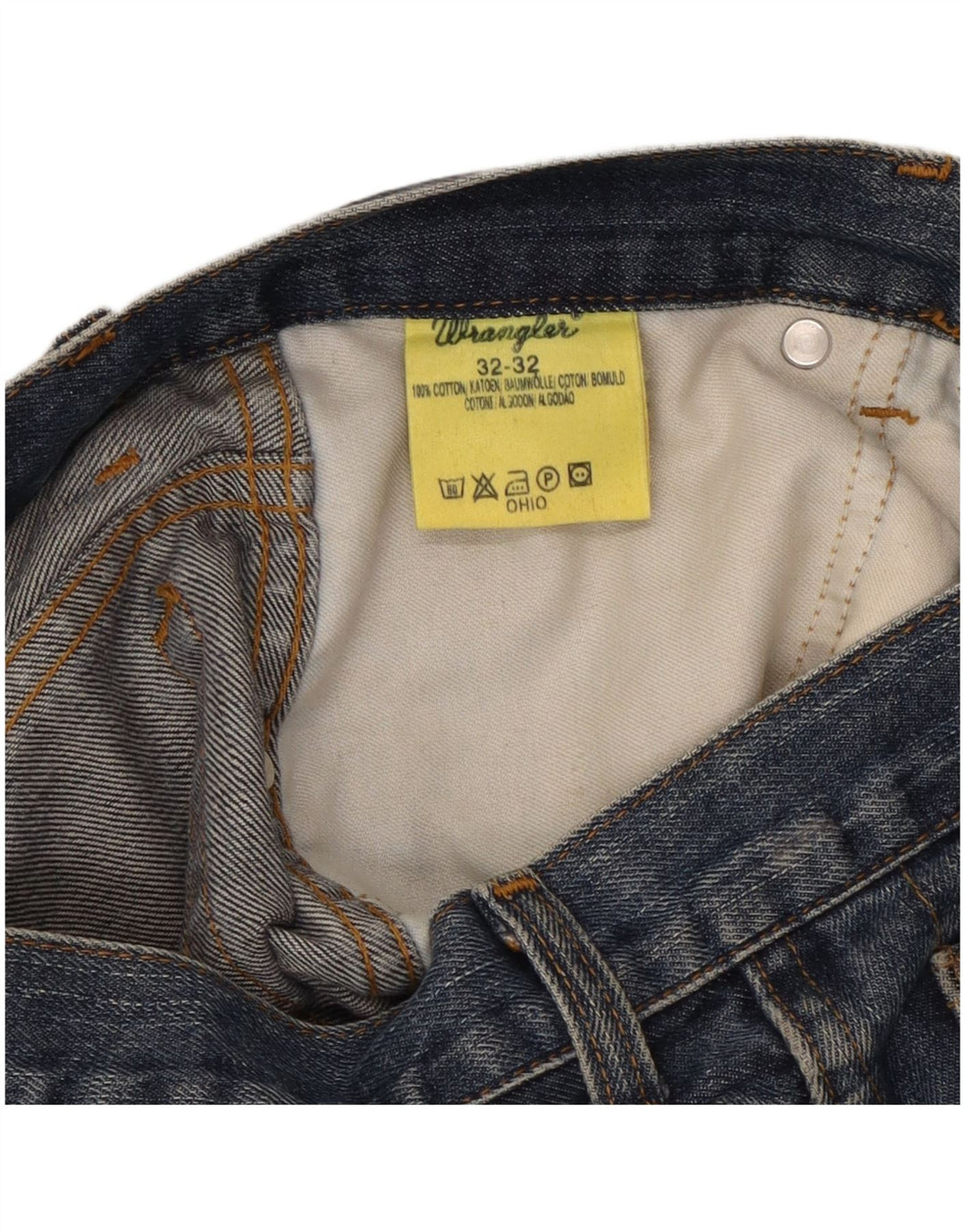 Wrangler Straight Jeans til mænd W32 L32 Marineblå Bomuld