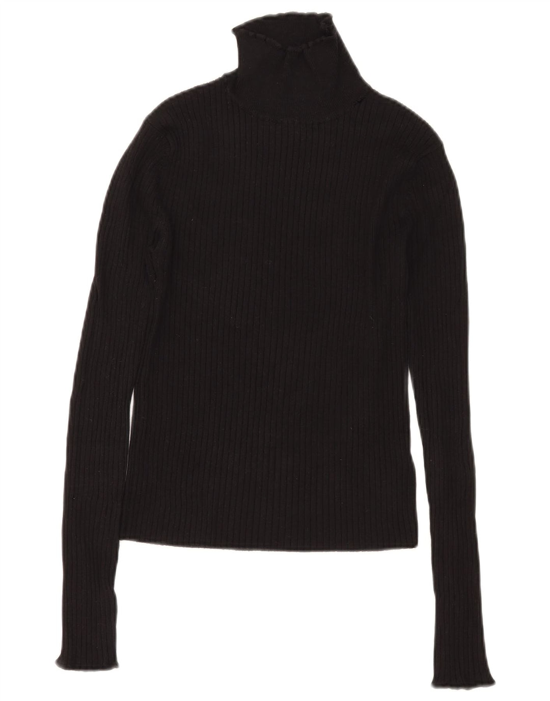 Zara Dame Turtle Neck Jumper Sweater UK 12 Medium Black Viscose