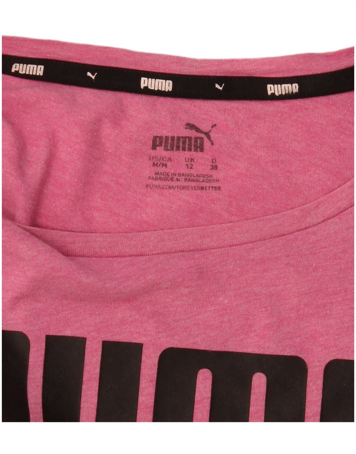 Puma Grafisk T-Shirt Top UK 12 Medium Pink