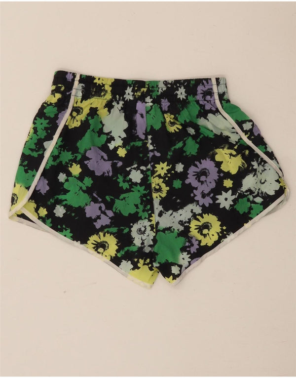 Adidas kvinders højtaljede sportsshorts UK 8 små flerfarvede blomster