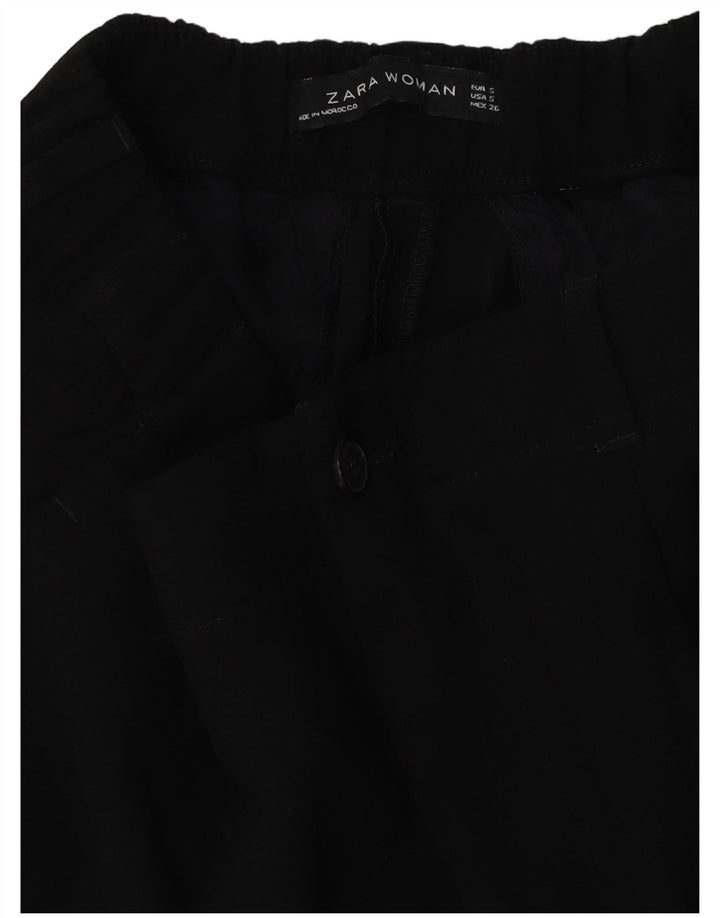 Zara Womens Cropped Trousers Small W26 L24 Black