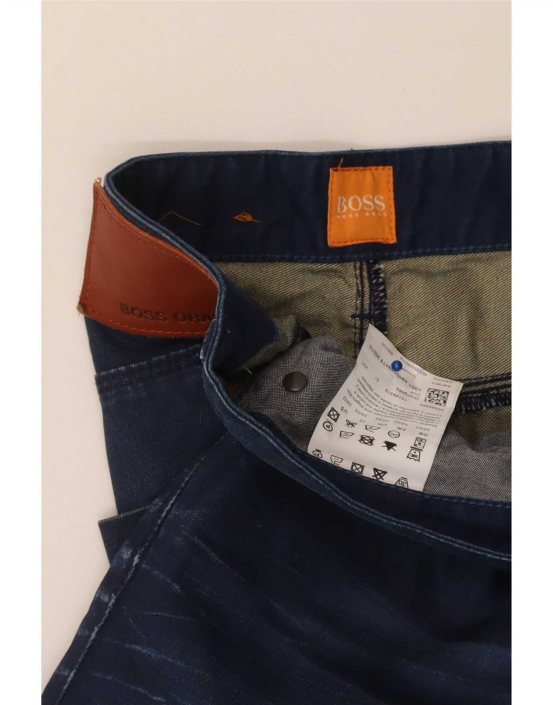 Hugo Boss Straight Jeans til mænd W34 L32 Marineblå Bomuld
