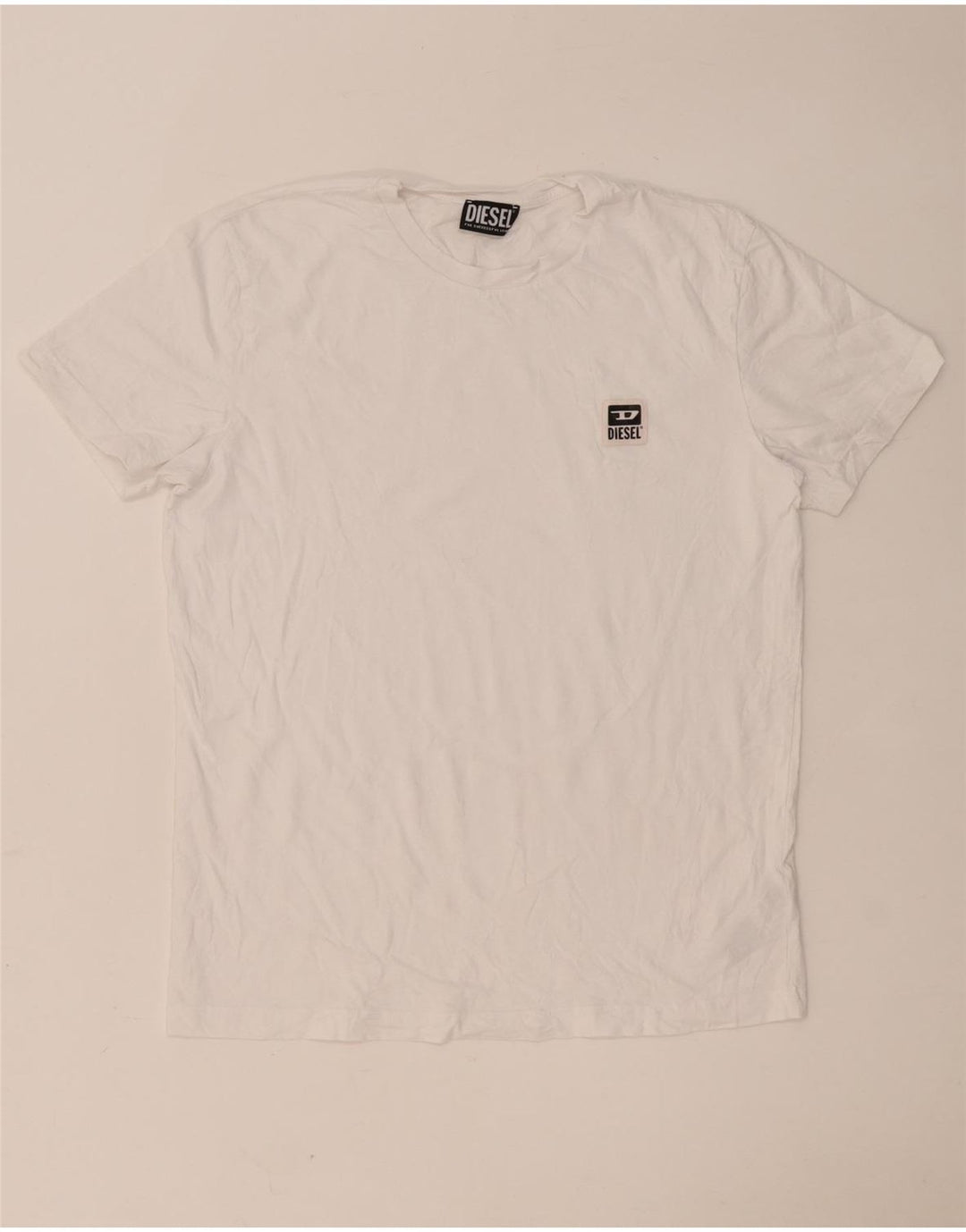 Diesel Herre T-Shirt Top Stor Hvid Bomuld