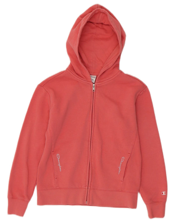 Champion Girls Zip Hoodie Sweater 9-10 år Medium Pink Bomuld