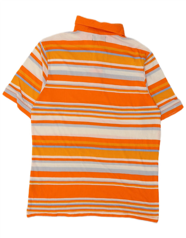 Kappa herre poloshirt Medium orange stribet bomuld