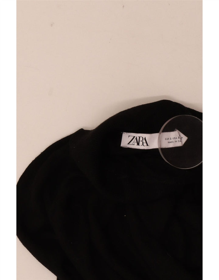 Zara Dame Oversized Turtle Neck Jumper Sweater UK 10 Small Black