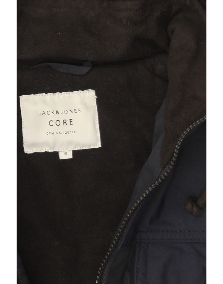 Jack & Jones Herre Hooded Utility Jacket UK 36 Small Navy Blue Polyester