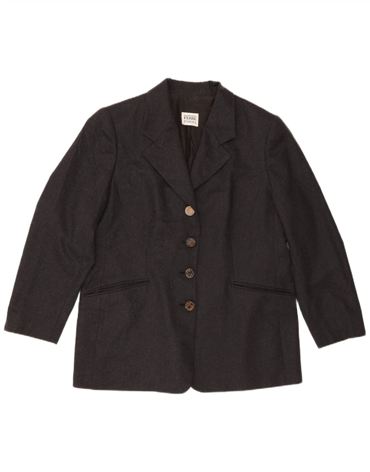 Ferre Dame 4 Button Blazer Jacket UK 20 2XL Grå Flecked