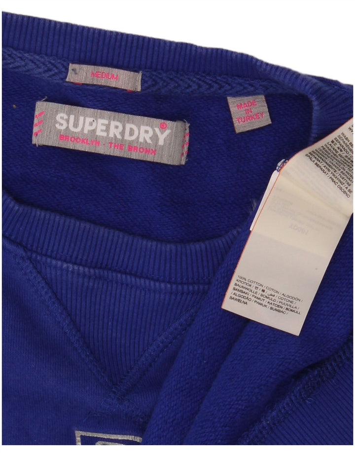 Superdry Womens Oversized grafisk sweatshirt Jumper UK 14 Medium Blue