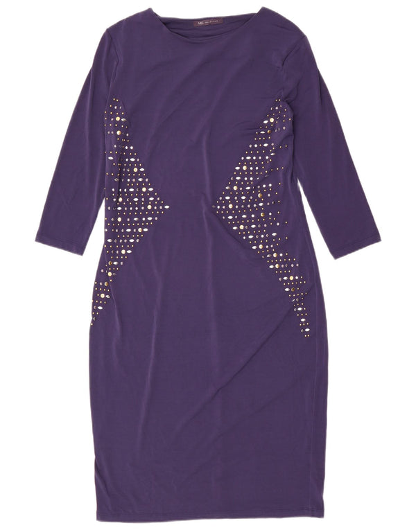 Marks & Spencer Womens 3/4-ærmet Bodycon Dress UK 16 Large Navy Blue
