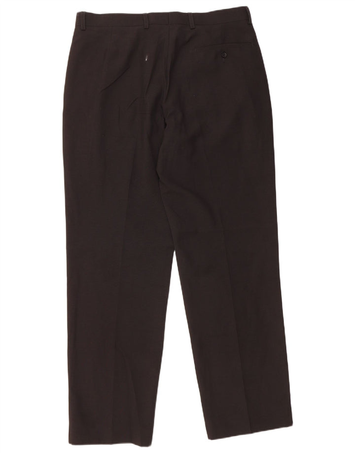 Marks & Spencer Herre Skræddersyet Fit Suit Bukser W34 L31 Sort polyester