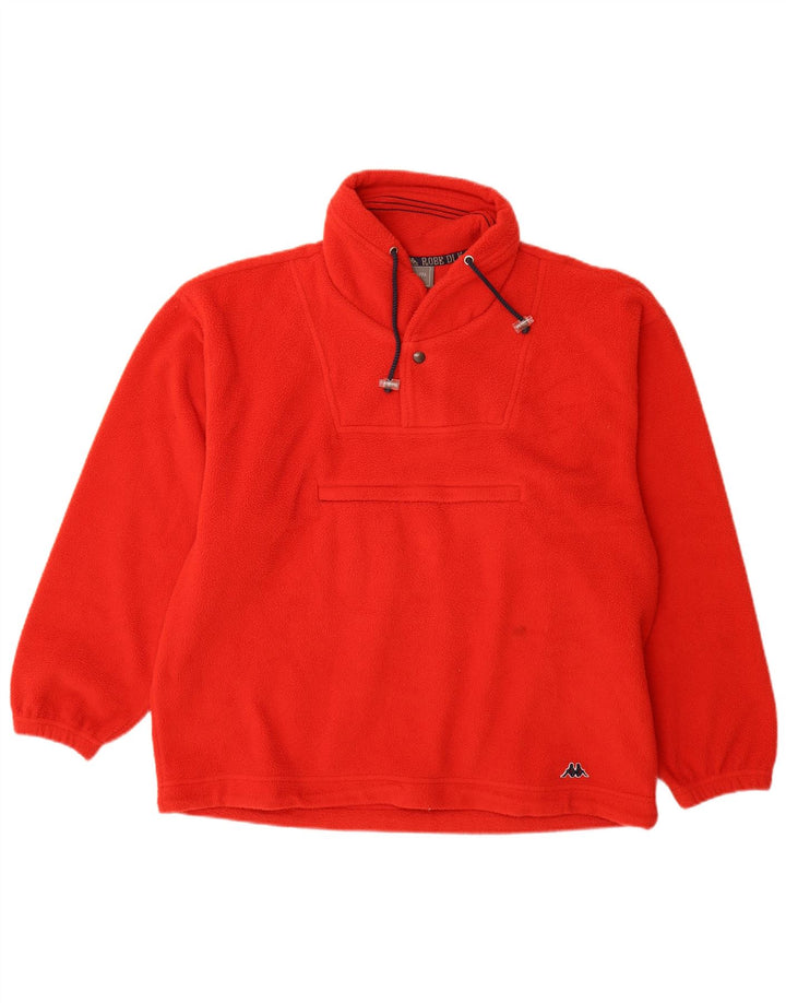 KAPPA Herre Button Neck Fleece Jumper Medium Rød