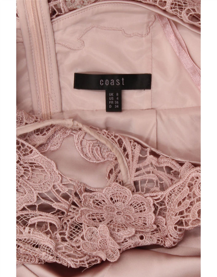 Coast Womens Sheath Dress UK 8 Small Pink Polyester