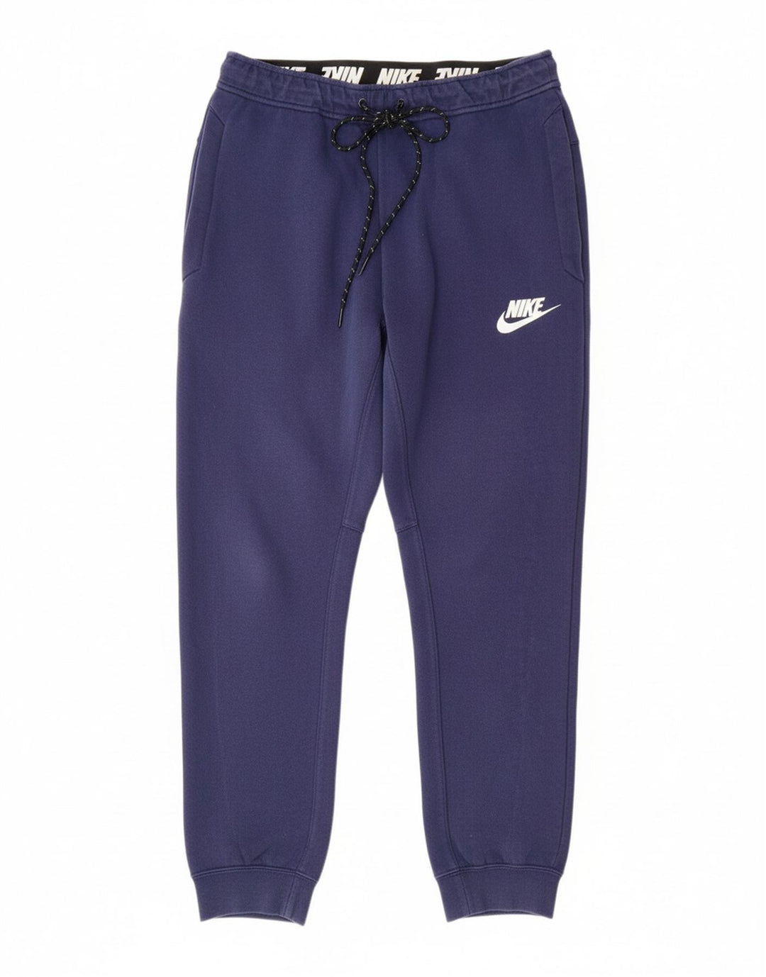 NIKE Mens Graphic Tracksuit Trousers Joggers Small Blue Cotton Vintage Nike and Second-Hand Nike from Messina Hembry 