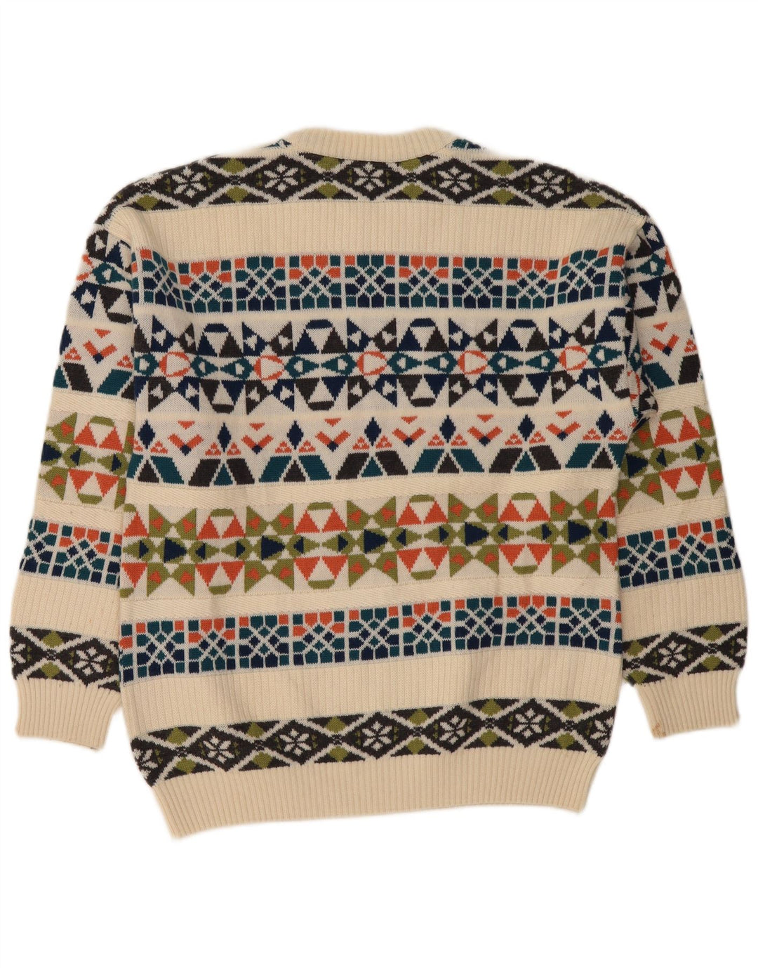 Hvide Sejl Herre Crew Neck Jumper Sweater Stor Beige Geometrisk